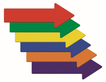 Bodenmarkierung in Pfeilform